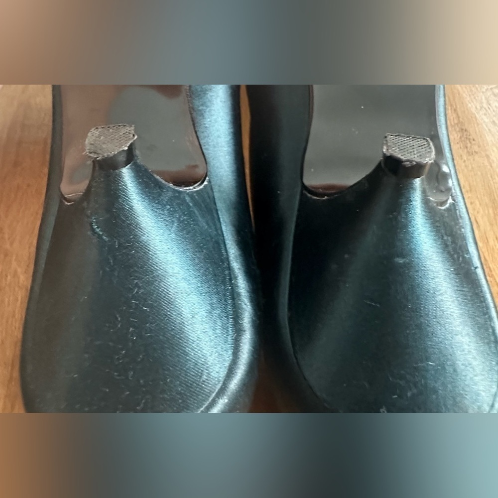Vintage Satin Party Blue Kitten Heels - Picture 12 of 12